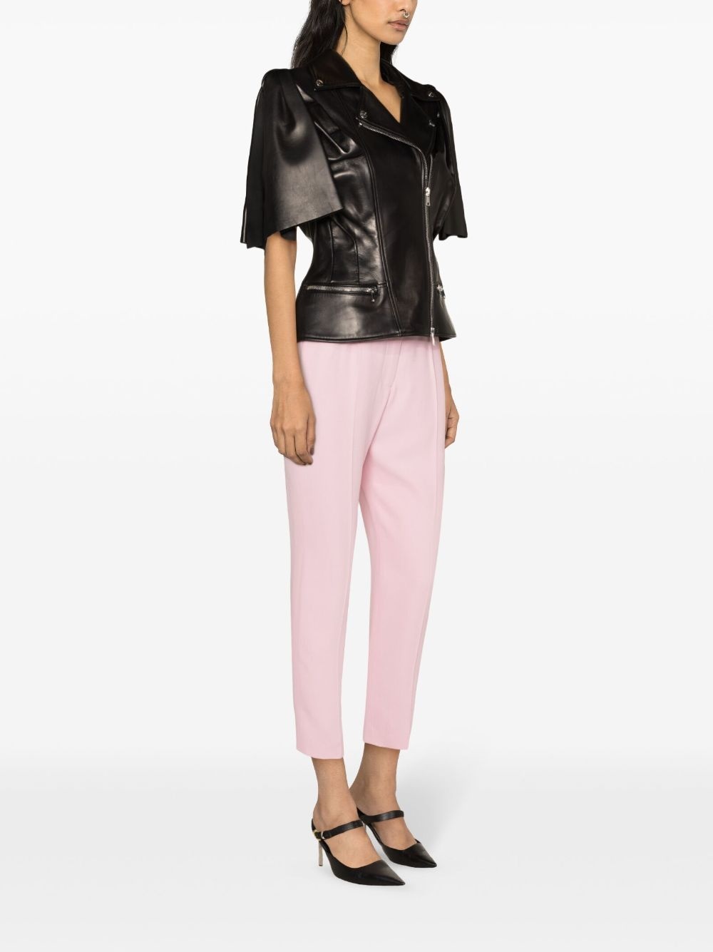 Knotted Bow leather biker vest - 3