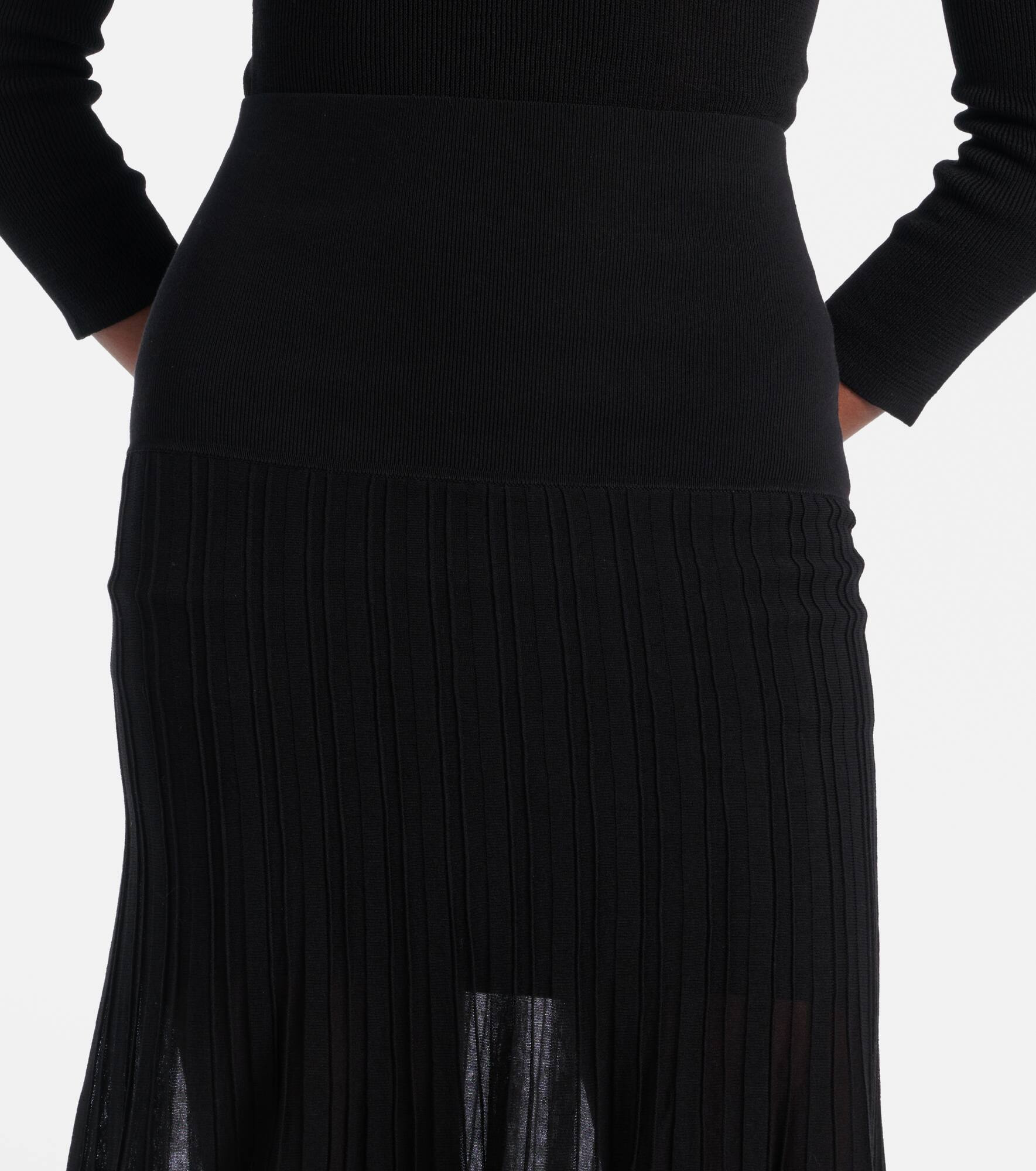 Ezra pleated semi-sheer crêpe skirt - 4