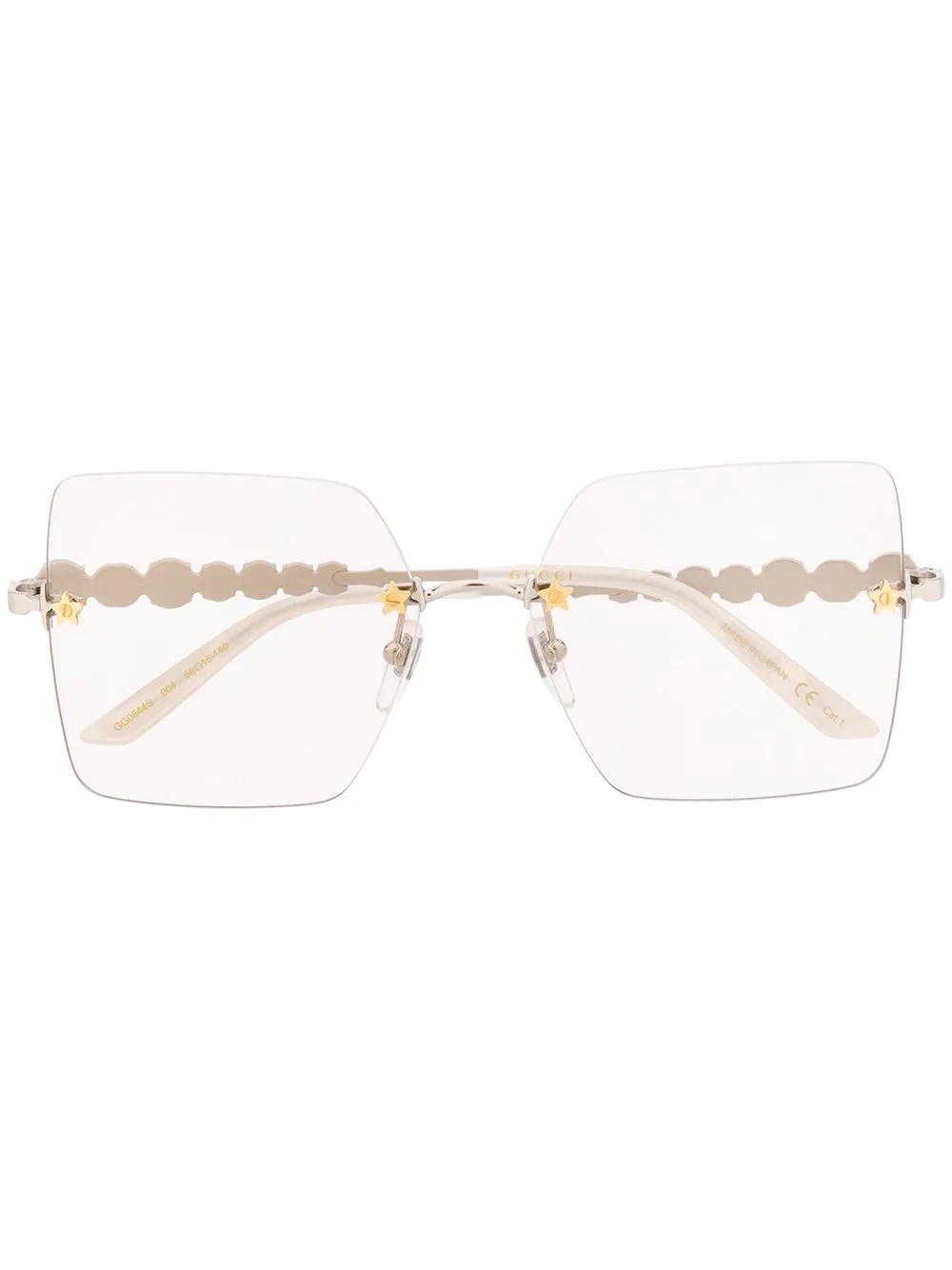 crystal-embellished square-frame sunglasses - 1