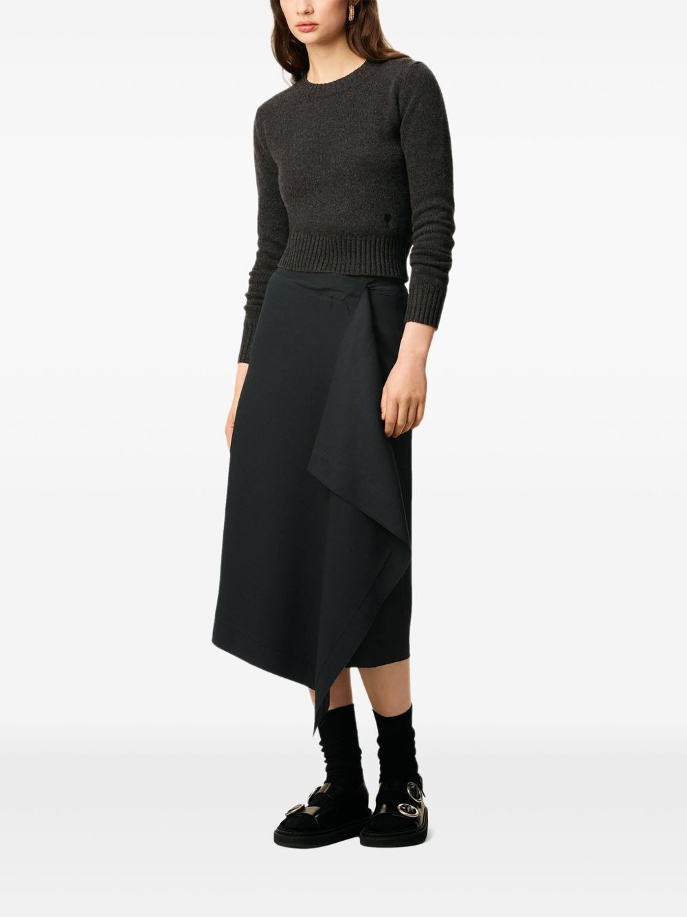 wrap asymmetrical wool skirt - 5