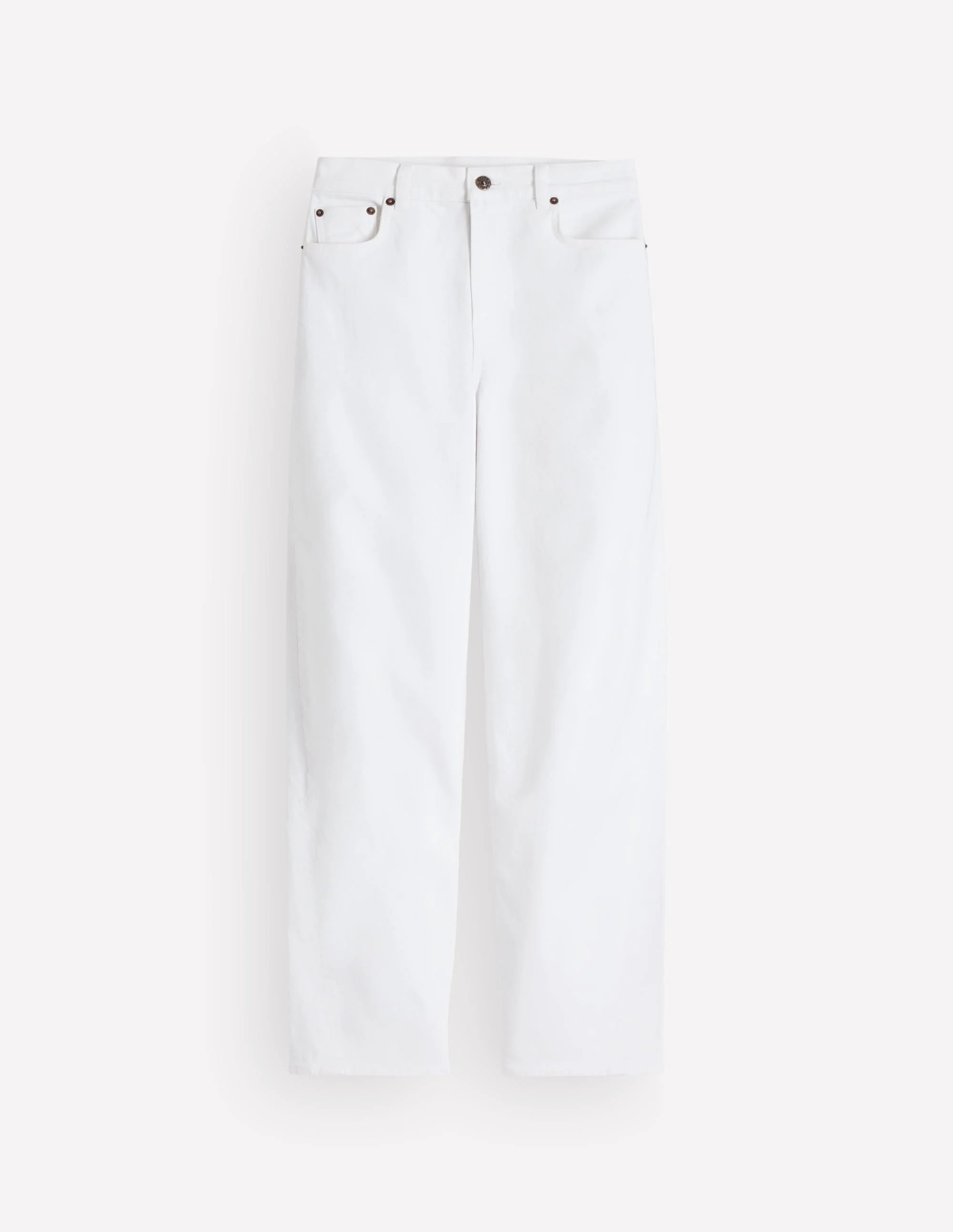 Barrel Leg Jeans-White - 1