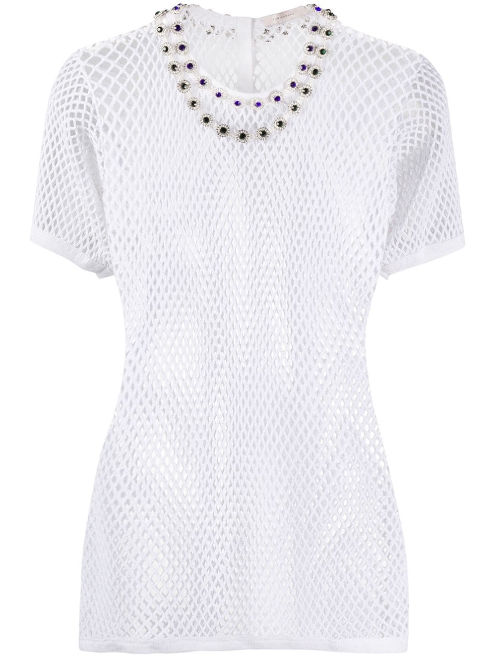 crystal collar net top - 1