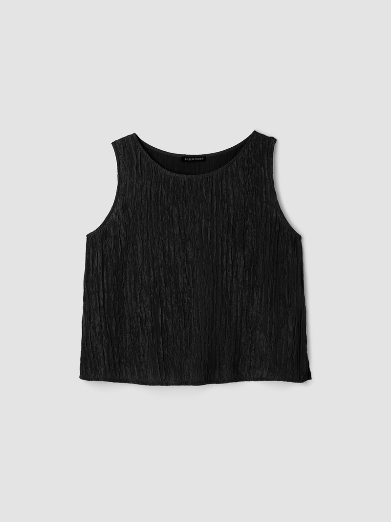 Textured Silk Jacquard Ballet Neck Tank 1