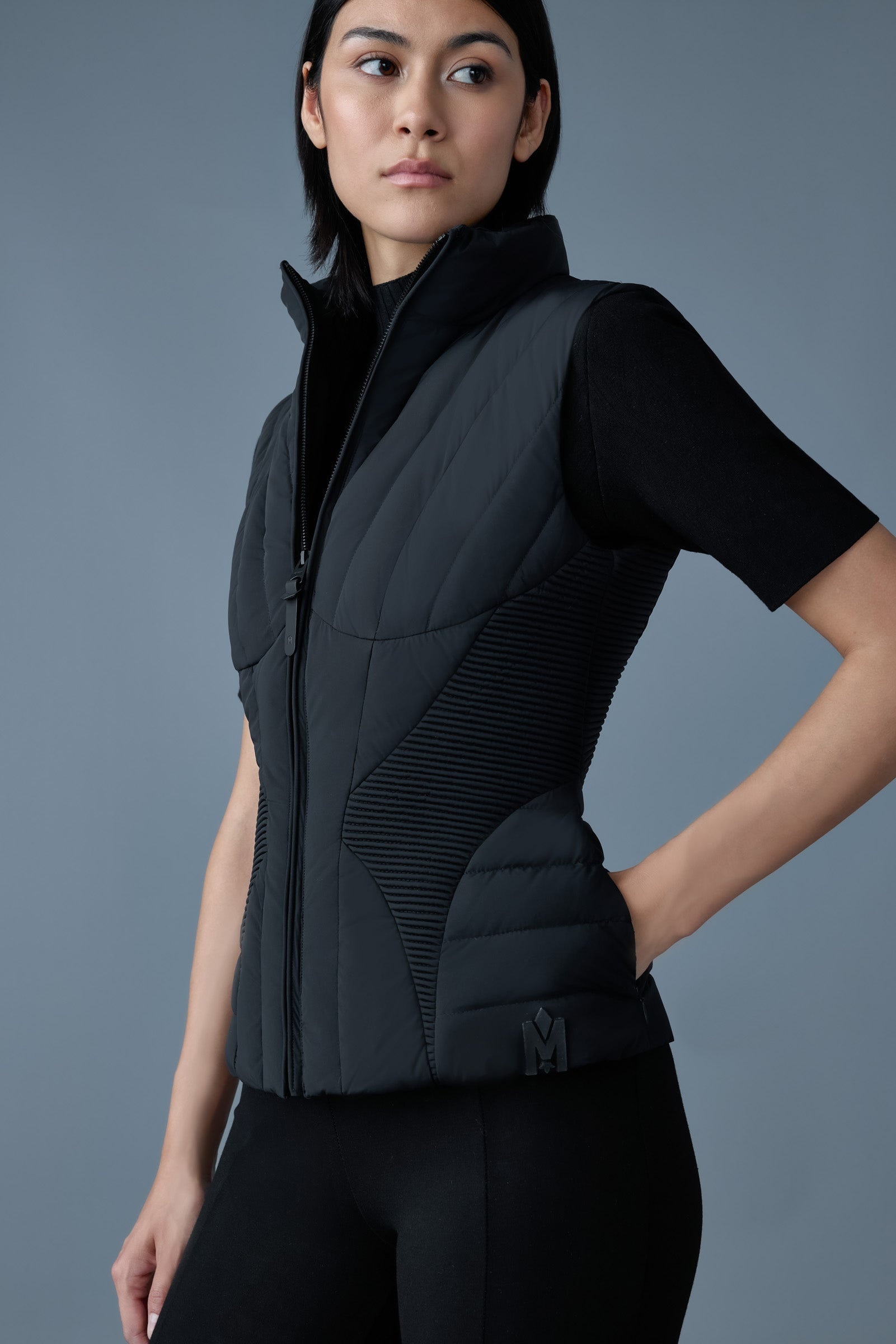 AURELIA Smocked detail light down vest - 5
