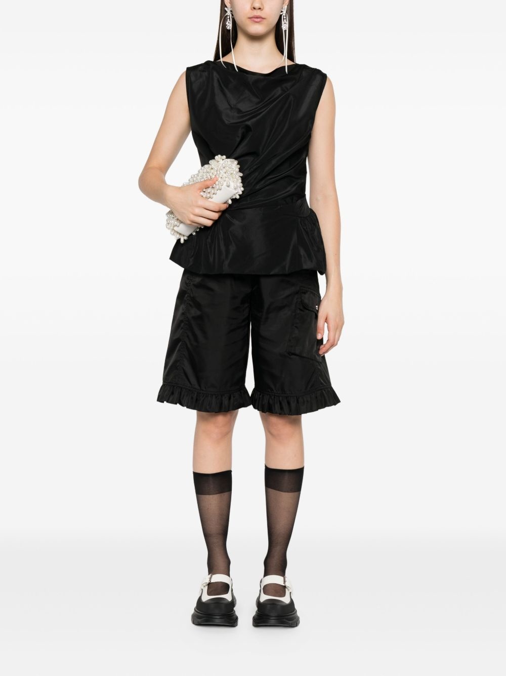 draped peplum top - 2