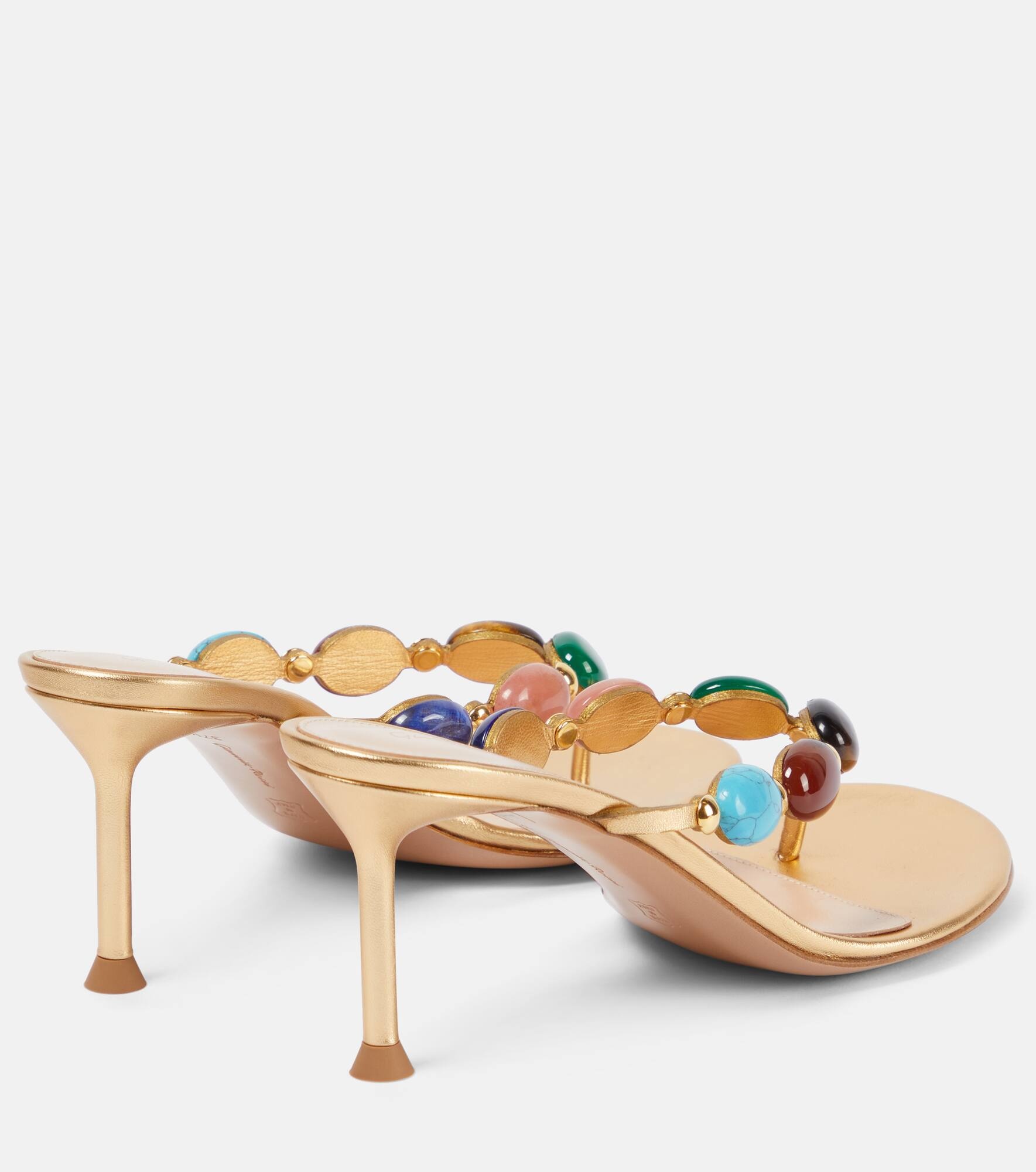 Shanti embellished leather thong sandals - 2