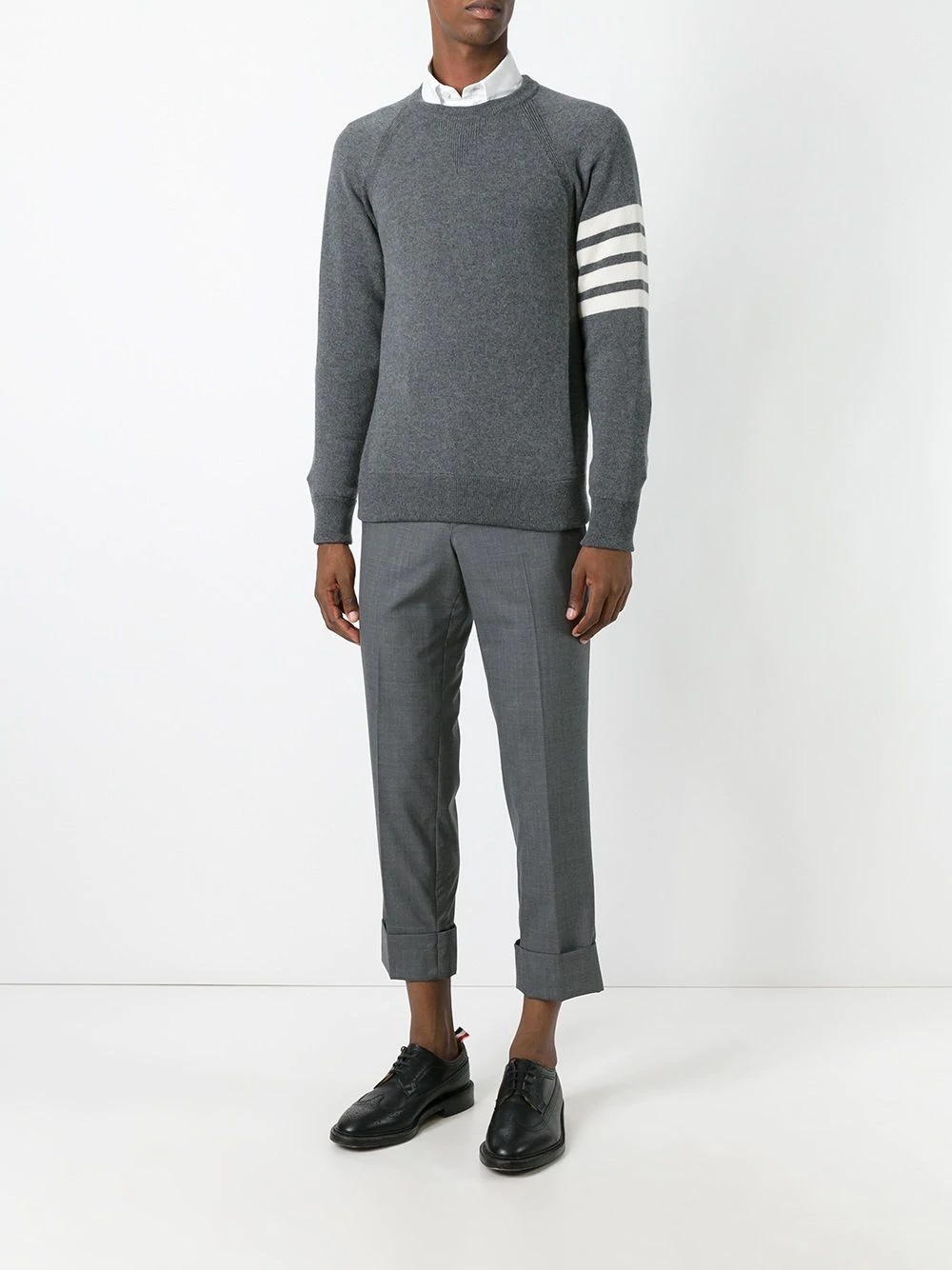 4-Bar crew neck cashmere jumper - 2