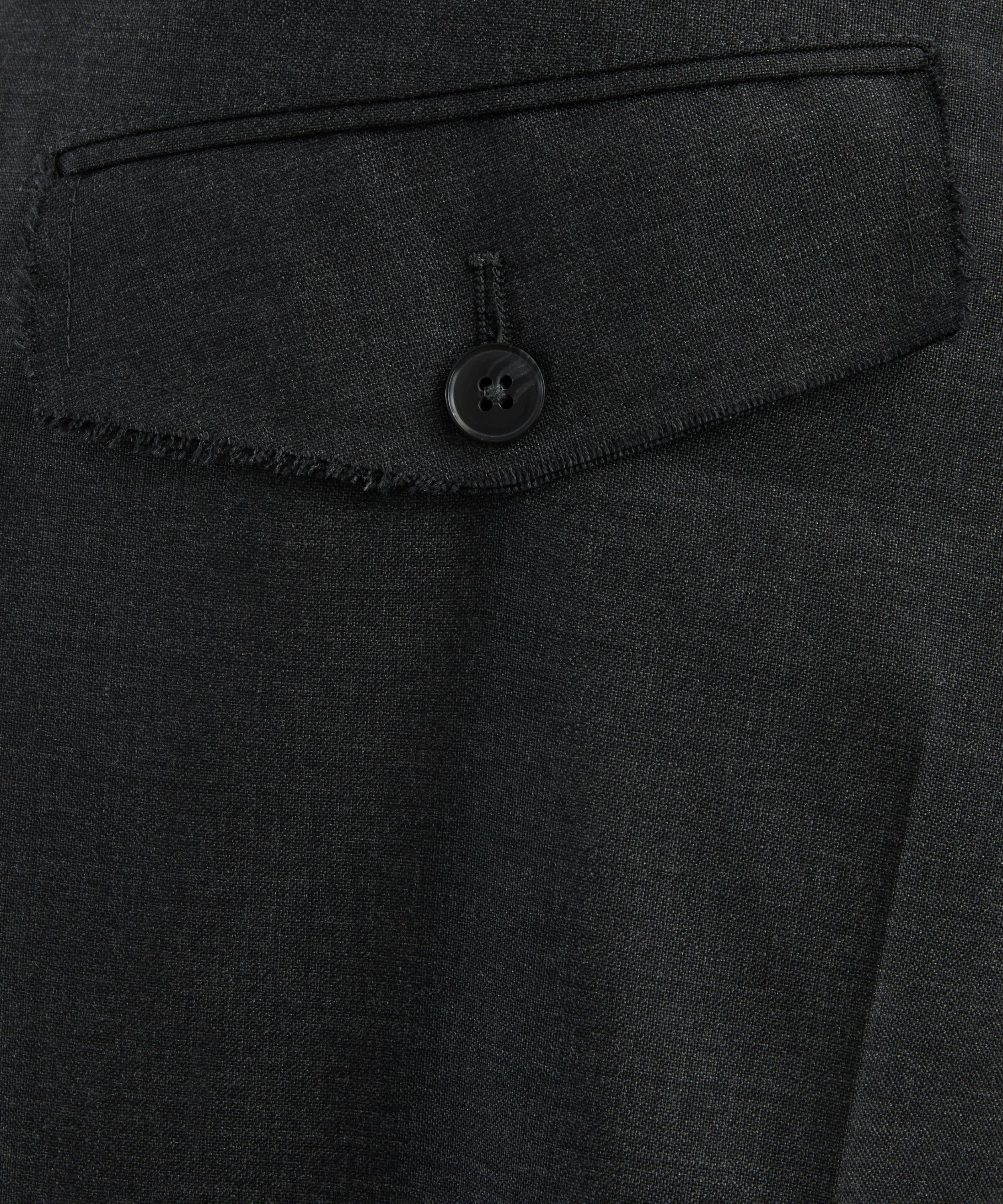 Patch Grey Worsted Wool Trousers - 5