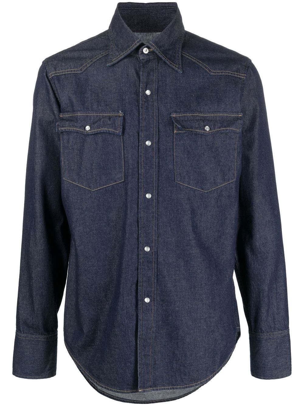 chest-pocket denim shirt - 1