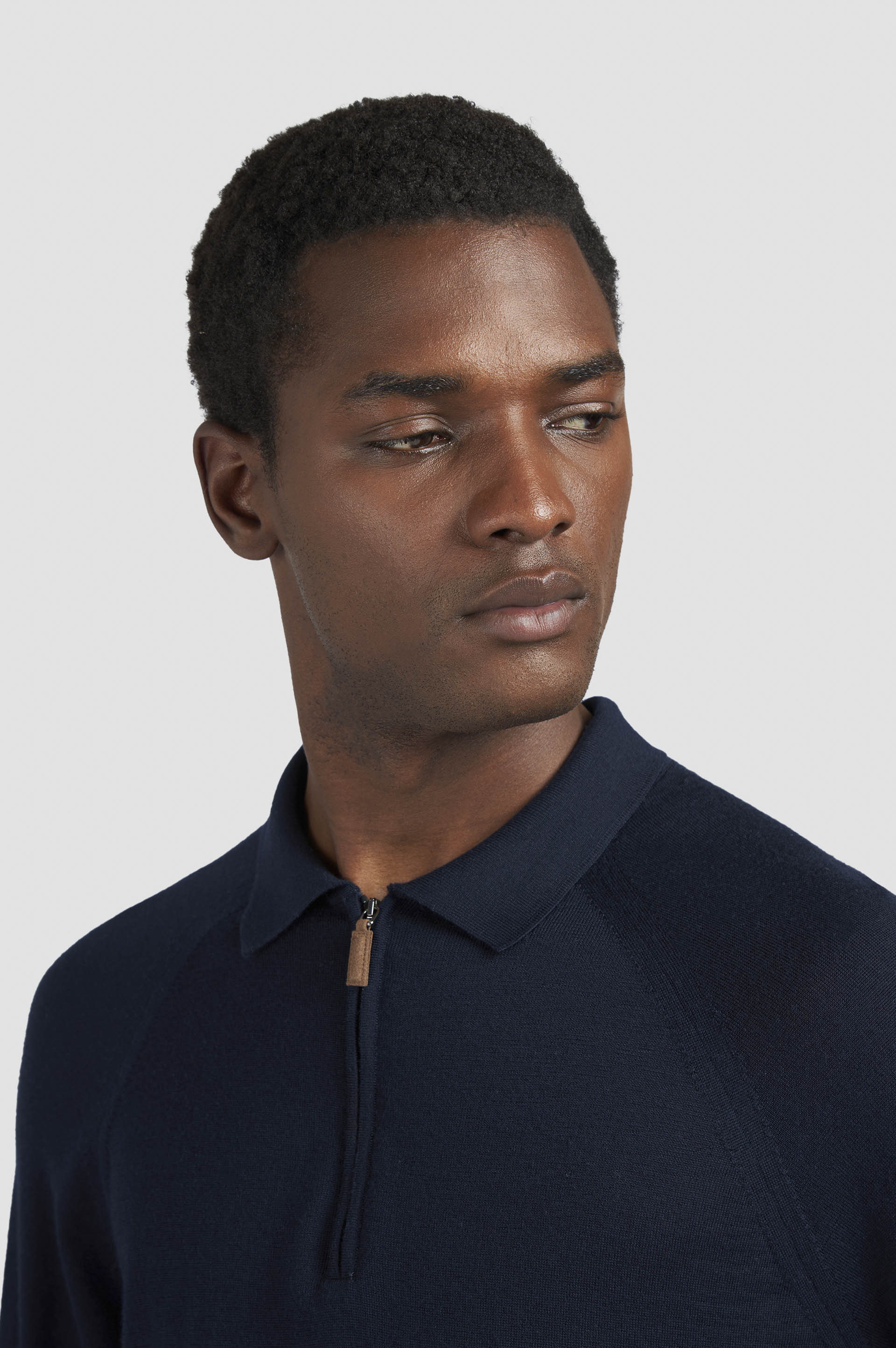 ZIPPED WOOL CASHMERE POLO SHIRT - 4