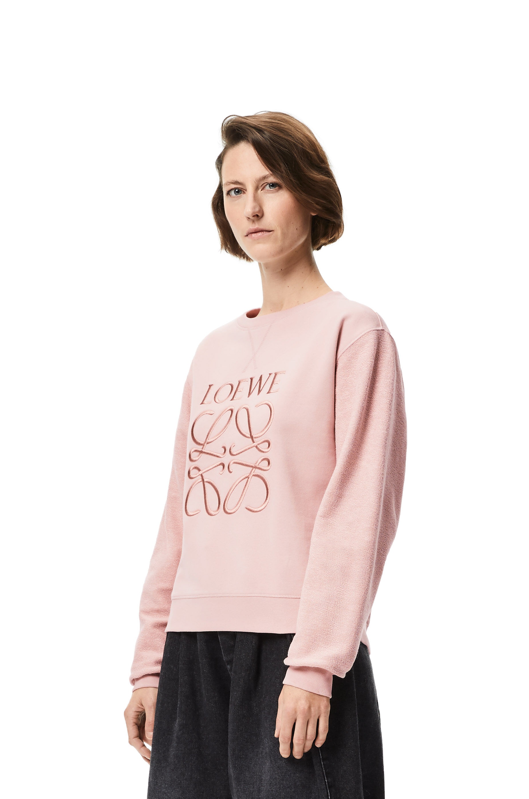 LOEWE anagram embroidered sweatshirt in cotton - 3