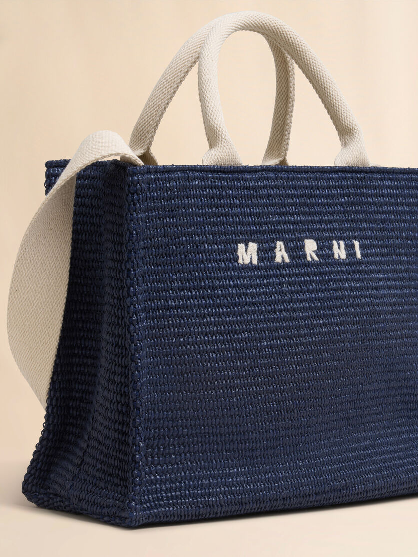 BLUE RAFFIA-EFFECT SMALL TOTE BAG - 4