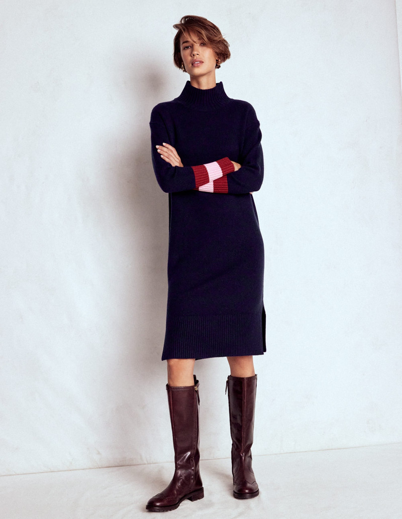 Merino Knitted Dress-Navy 7