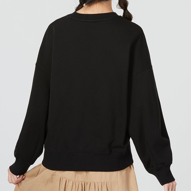 (WMNS) PUMA Better Classic Relaxed Crew 'Black' 673570-01 - 4