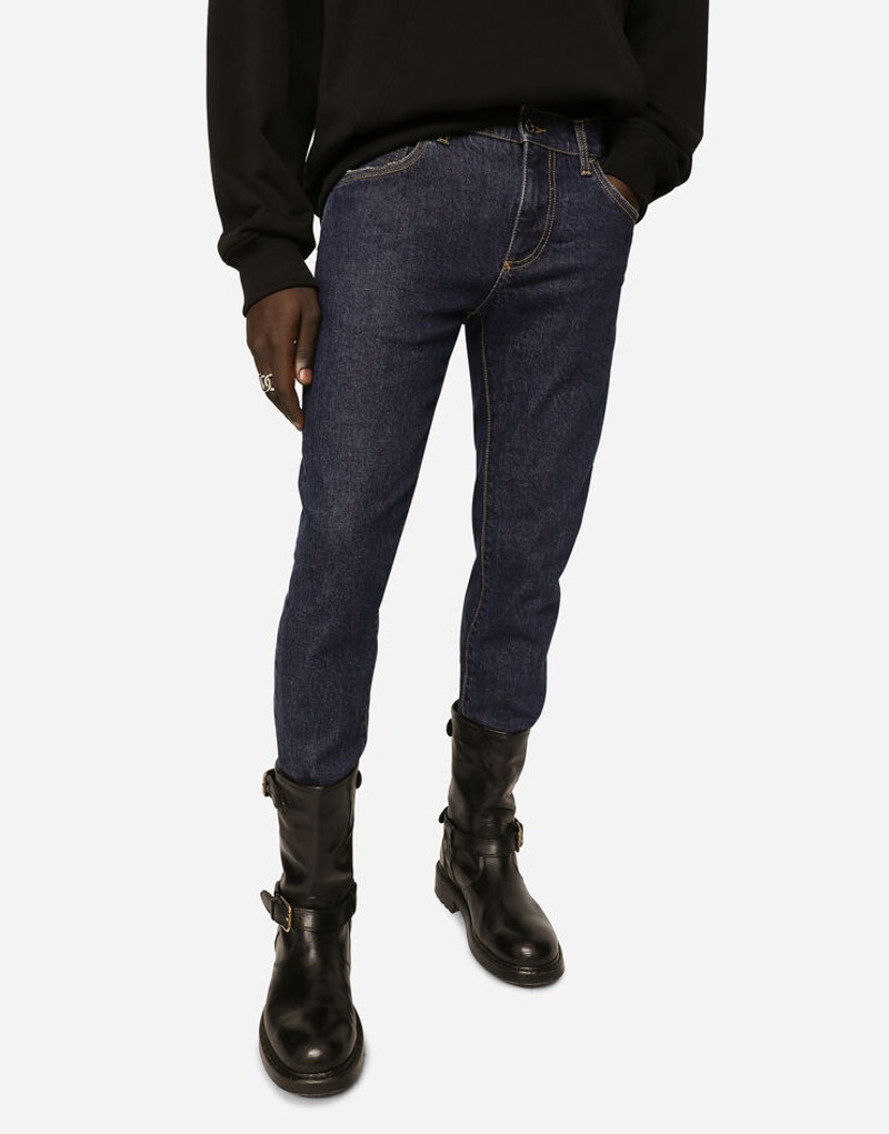 Washed skinny fit stretch denim jeans 4