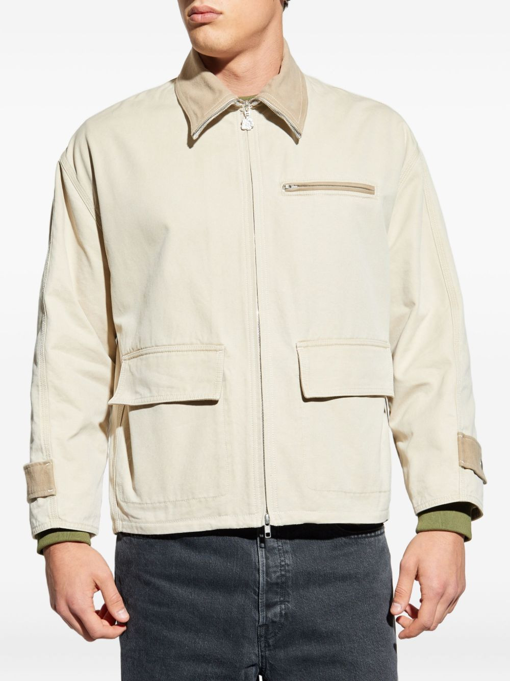 flower-zip cotton jacket - 3