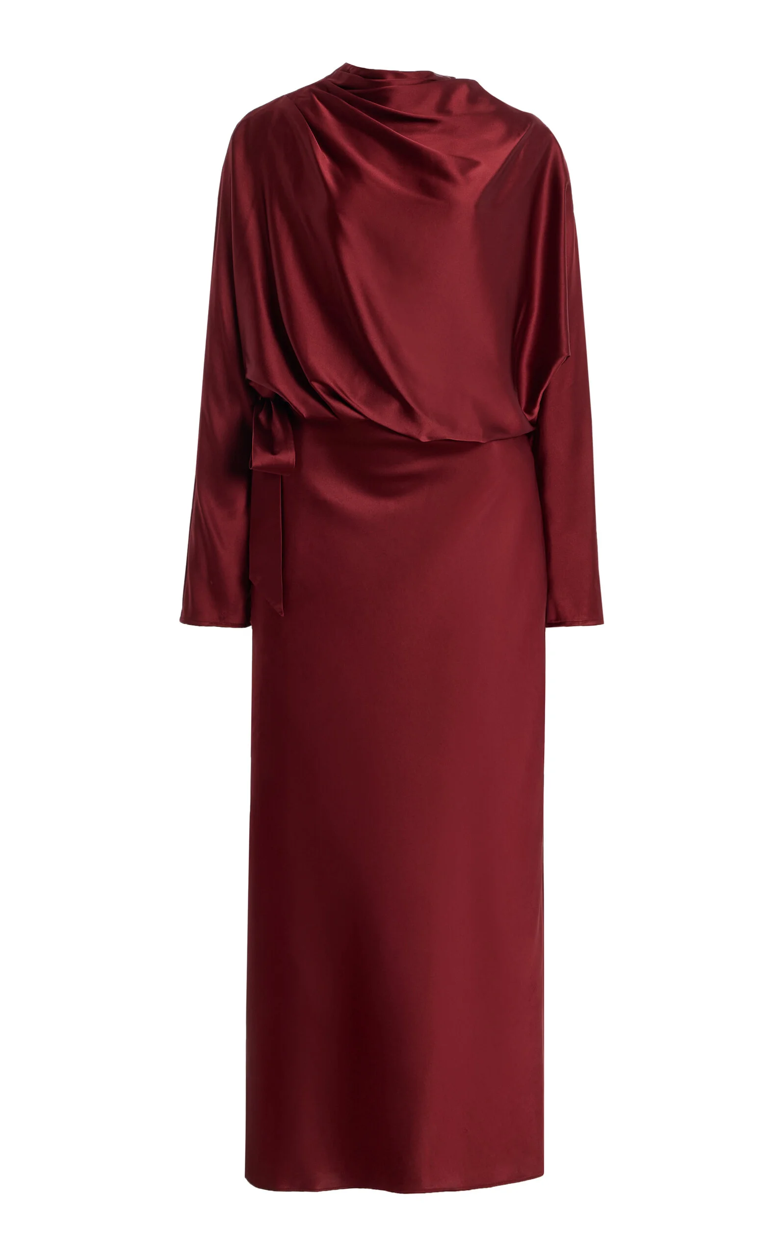 Phoebe Draped Silk Maxi Dress burgundy - 1