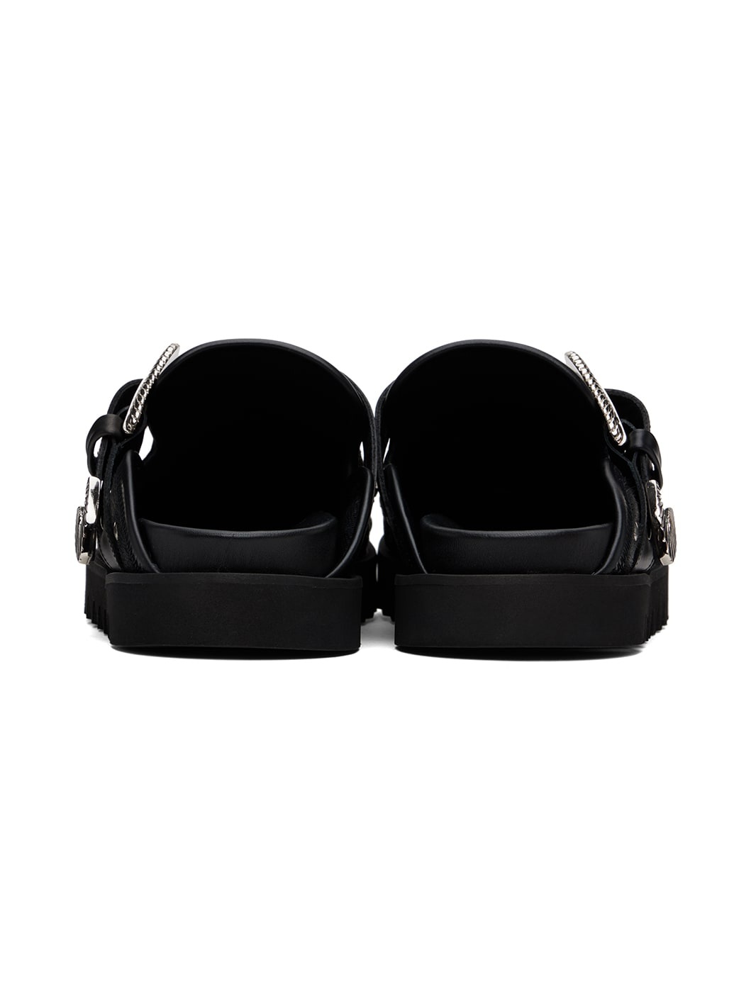 SSENSE Exclusive Black Eyelet Metal Sabot Slip-On Loafers - 2