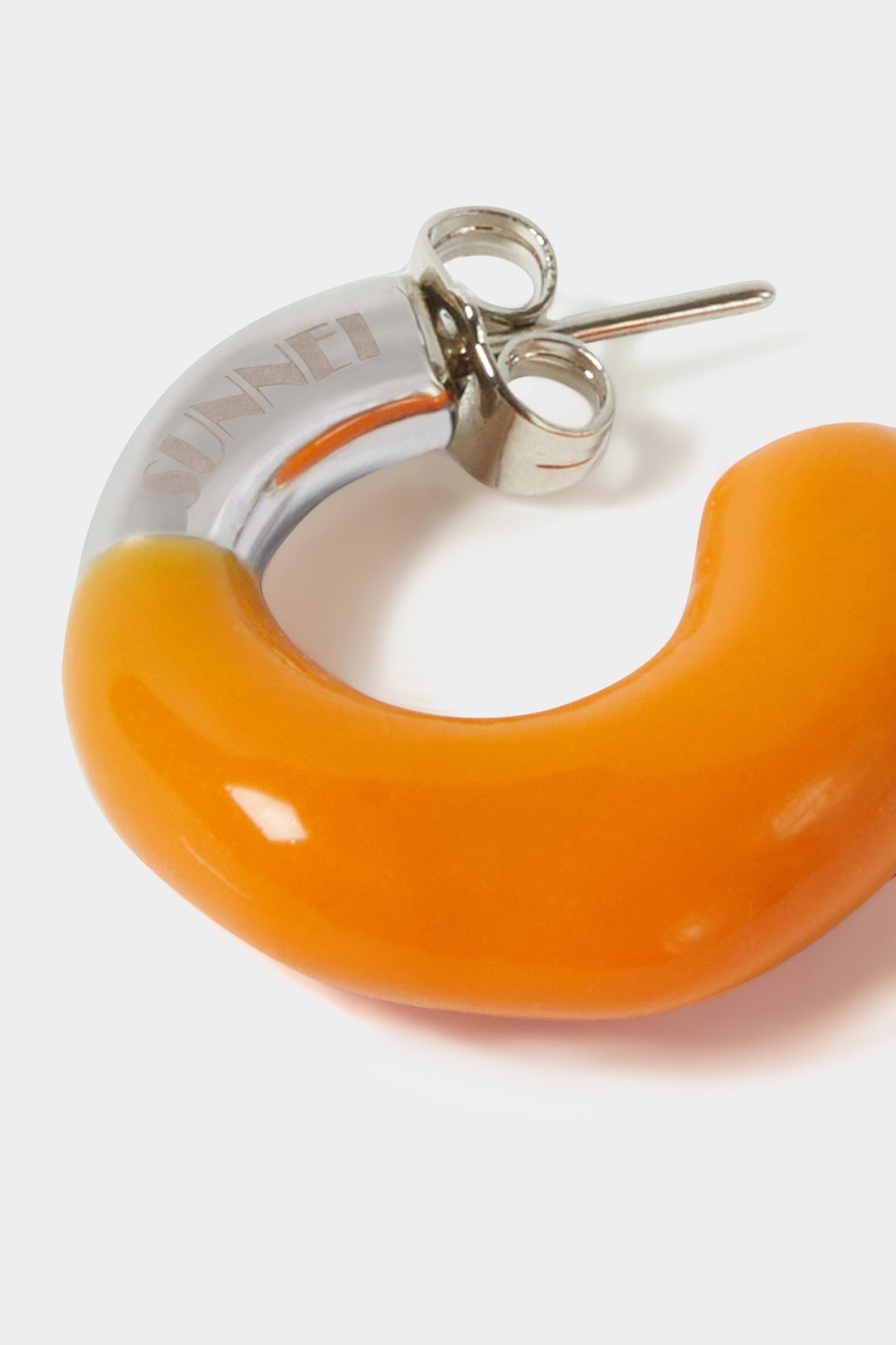 MINI RUBBERIZED EARRINGS SILVER / orange - 3