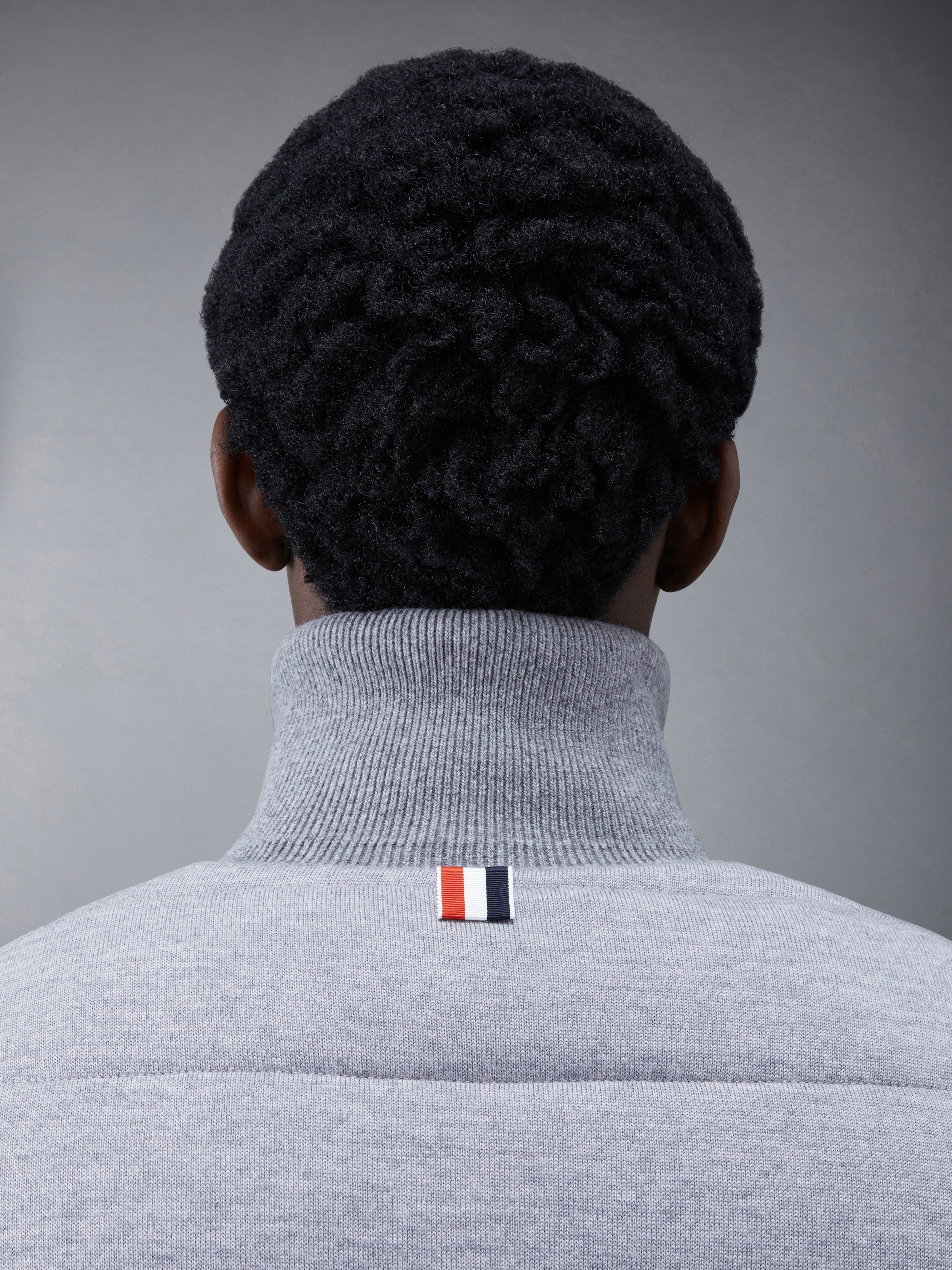 MERINO AND JERSEY PADDED REVERSIBLE 4-BAR FUNNEL NECK JACKET - 6