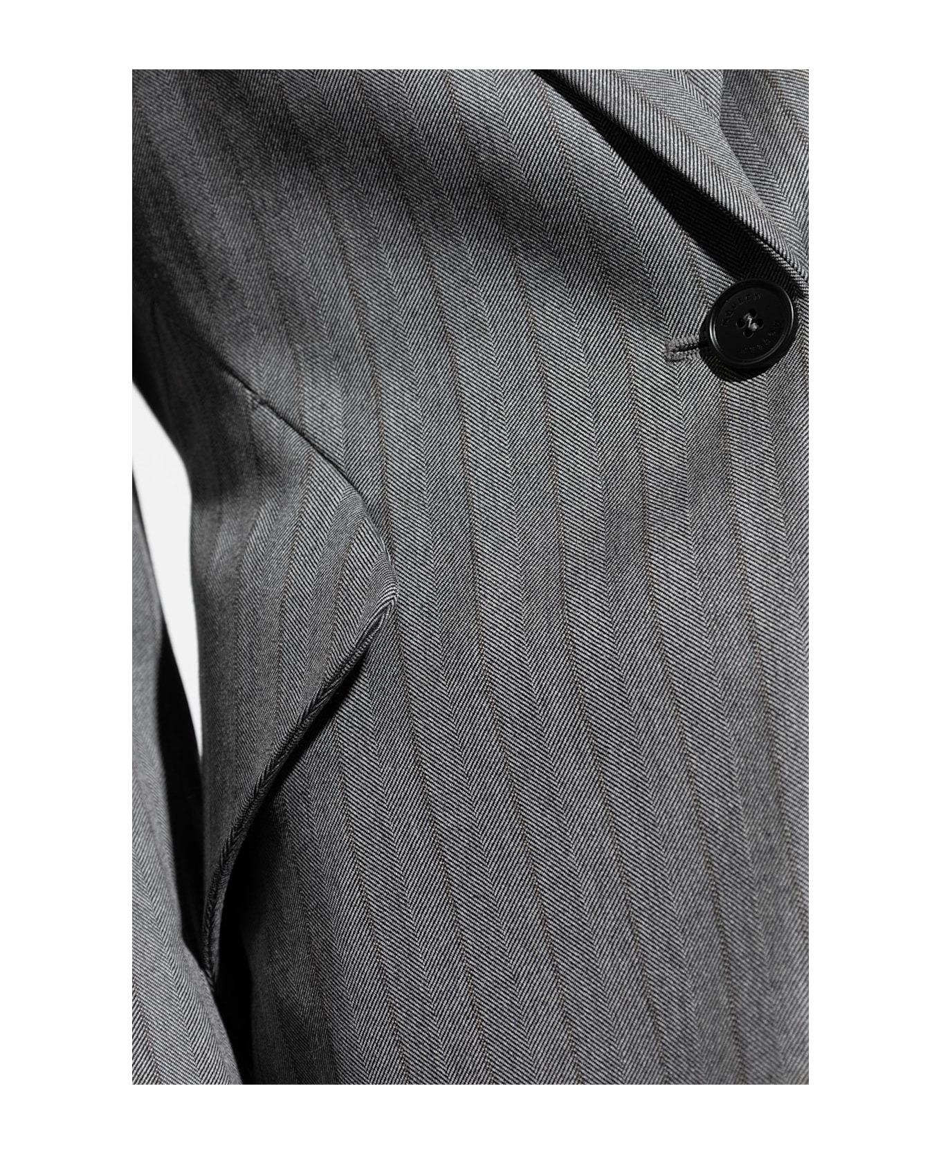 Alexander Mcqueen Wool Blazer With Herringbone Pattern - 4
