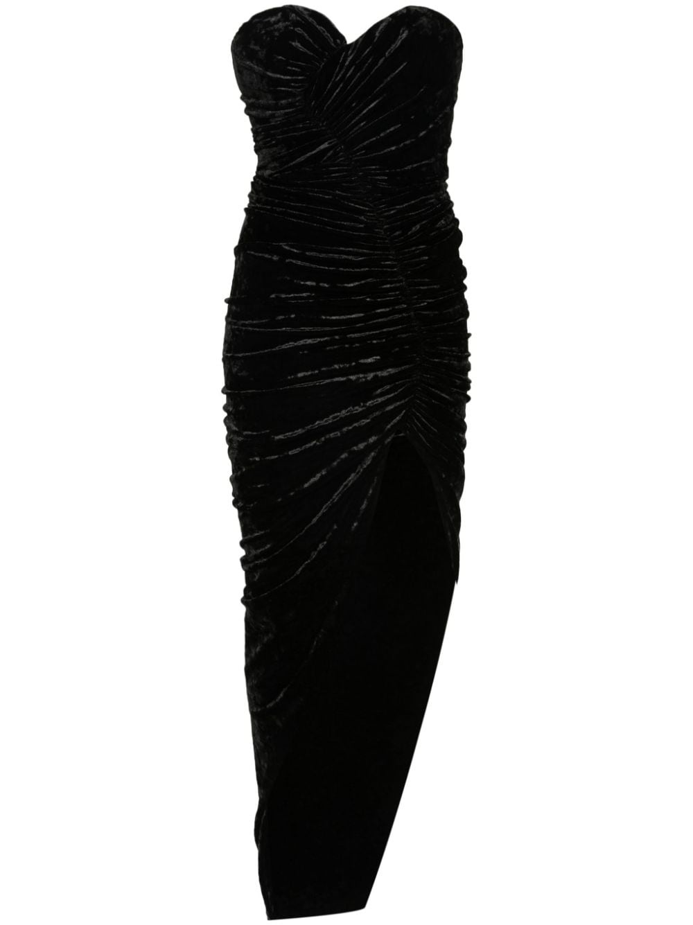 crushed velvet maxi dress - 1