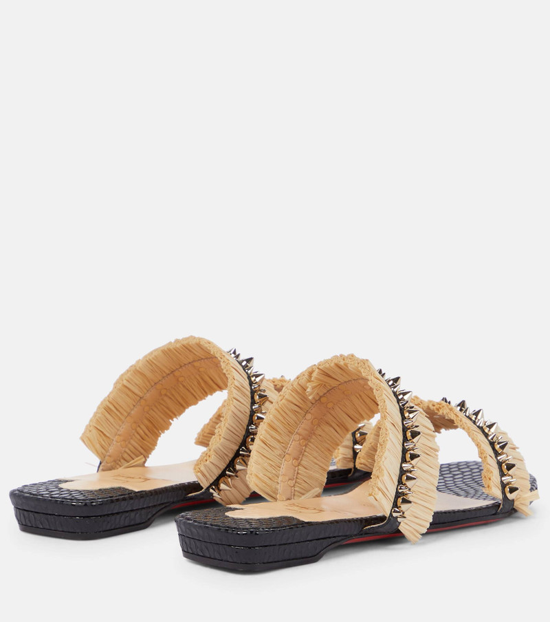Christian Louboutin Marivodou embellished raffia sandals outlook