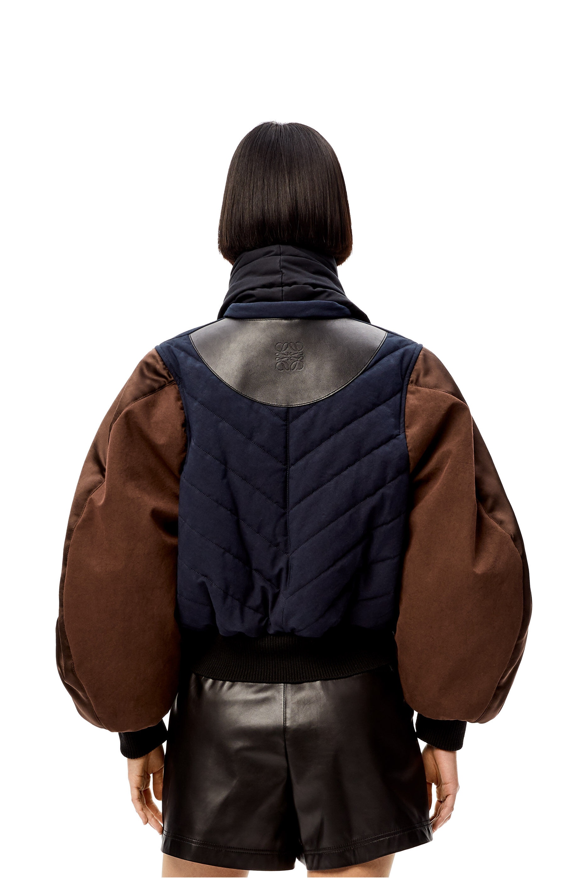 Circular sleeve bomber jacket in cotton - 4
