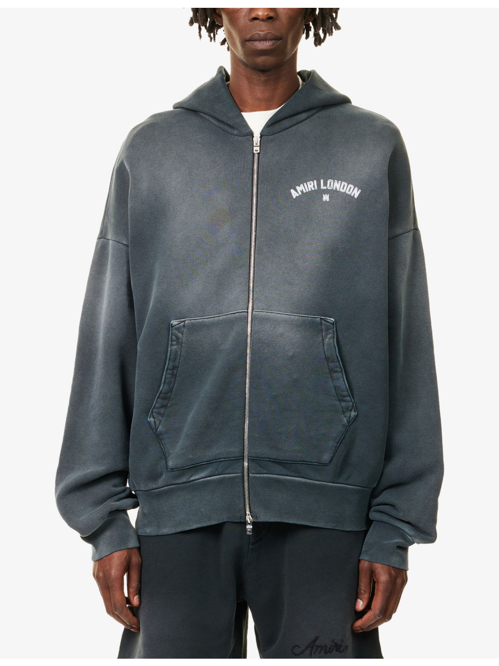 London Text-Print Cotton-Jersey Hoody - 3