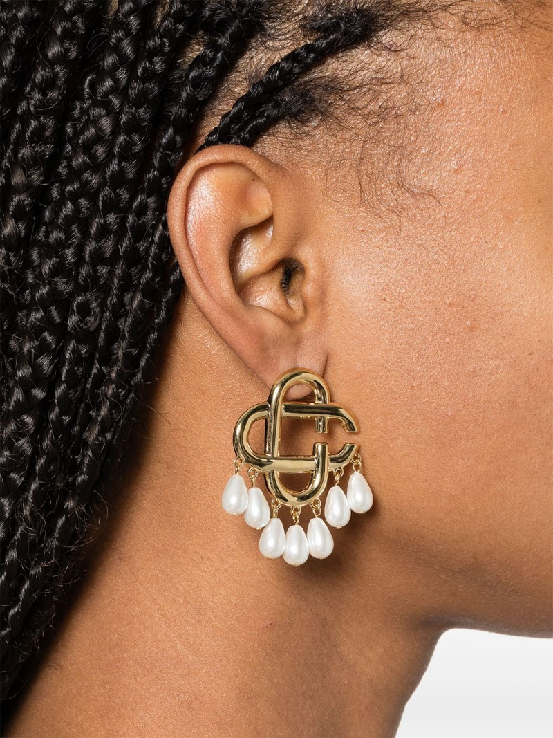 CASABLANCA pearl logo earrings outlook