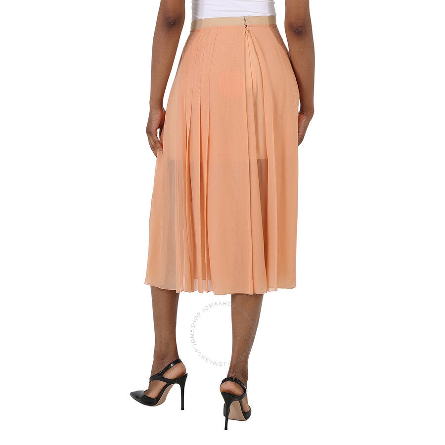 Chloe Ladies Dusty Coral Pleated Midi Skirt - 4