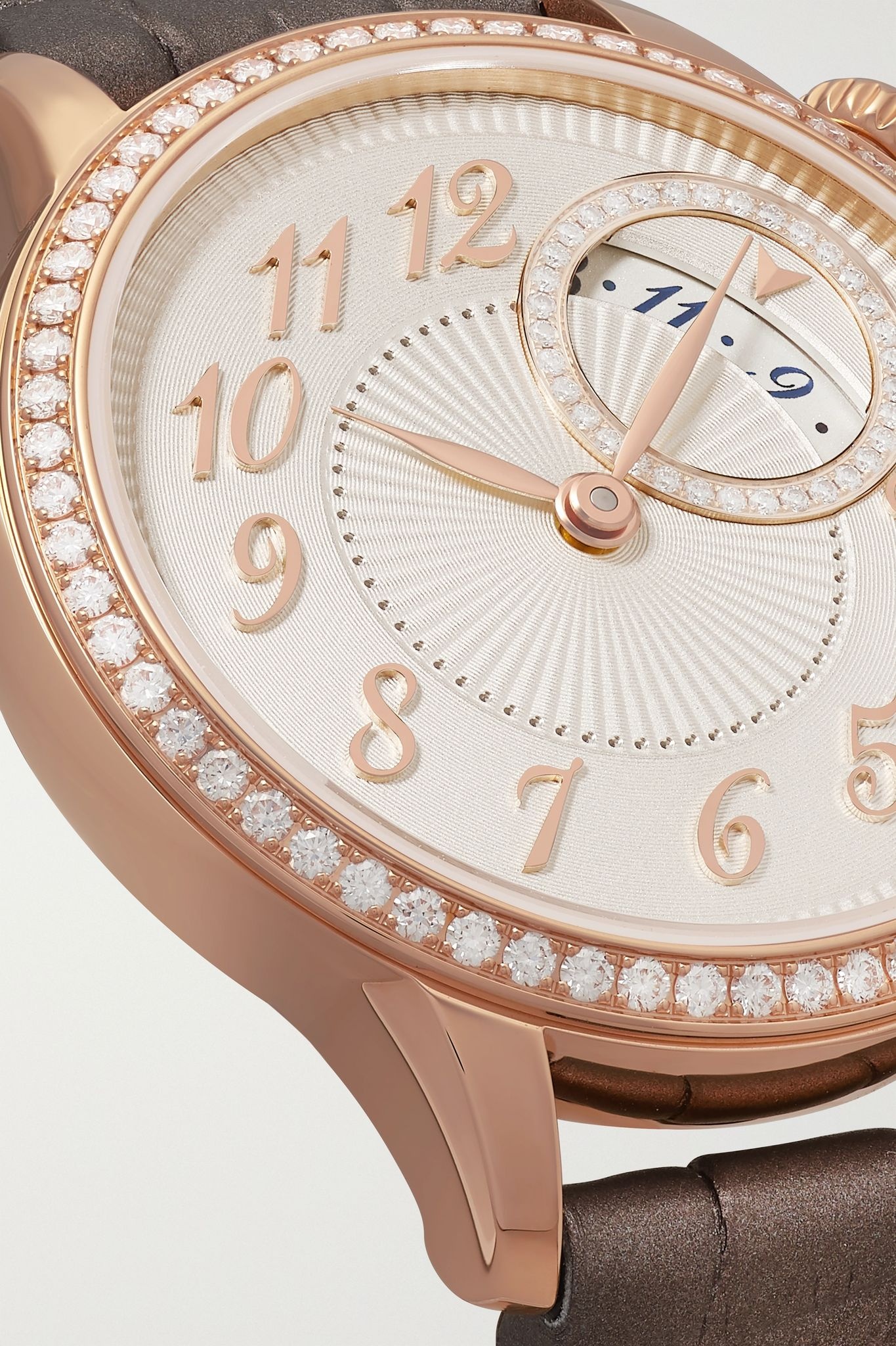 Égérie 30mm 18-karat pink gold, alligator and diamond watch - 5