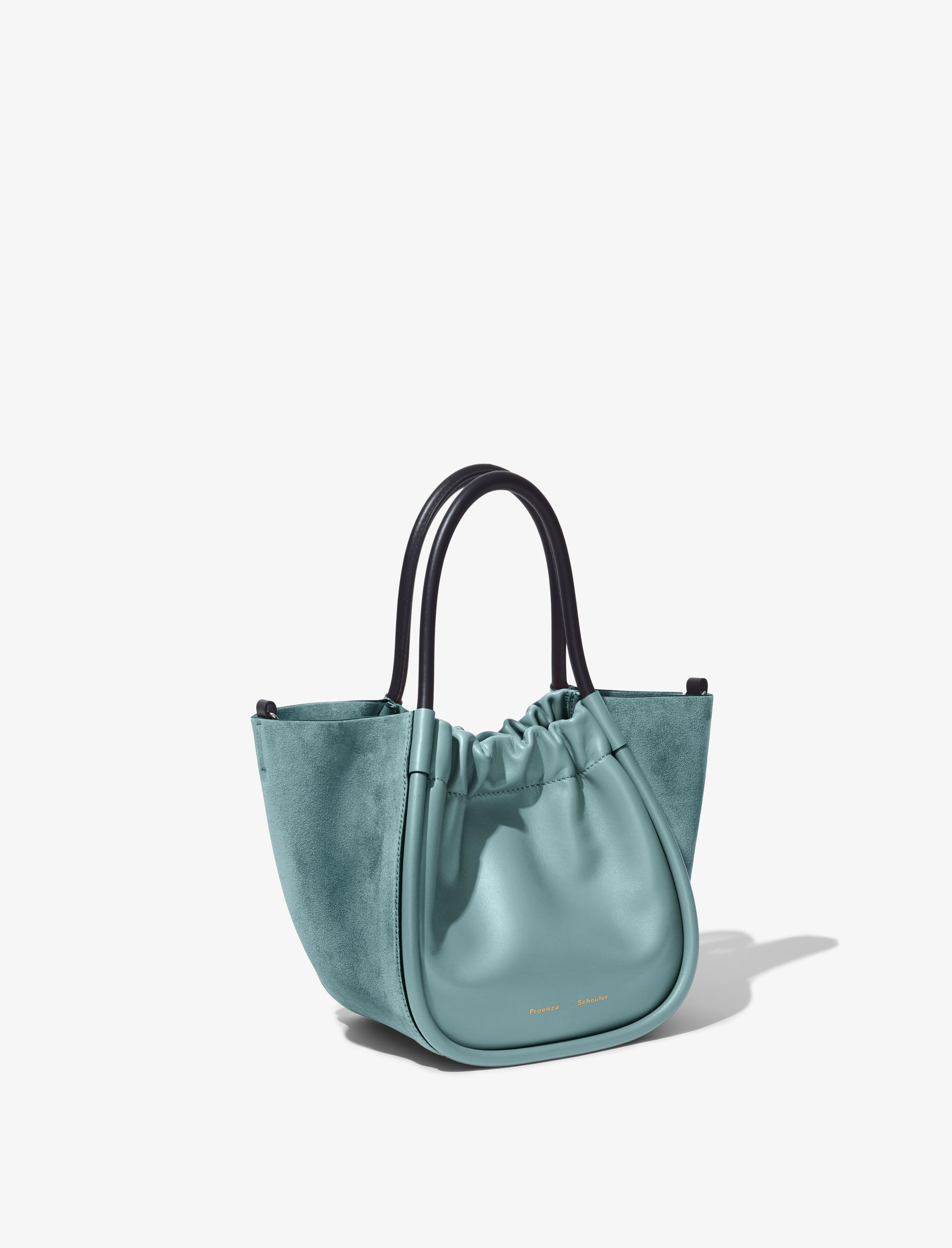 Small Suede Ruched Crossbody Tote - 2