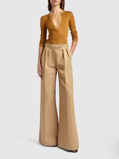 Max Mara Corte pleated cotton canvas pants outlook