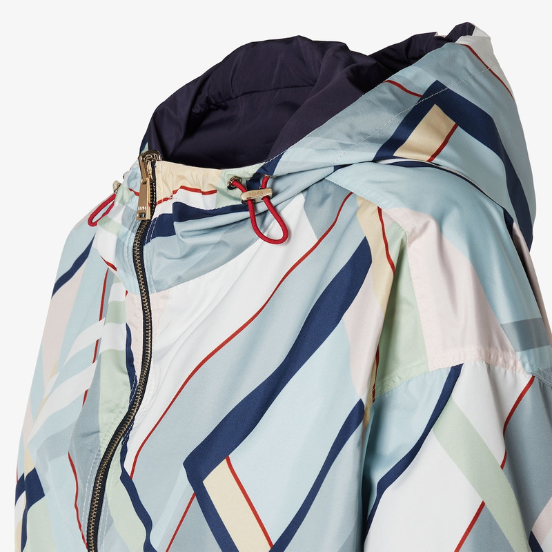 Reversible Windbreaker Jacket Multicolor printed nylon windbreaker jacket 3