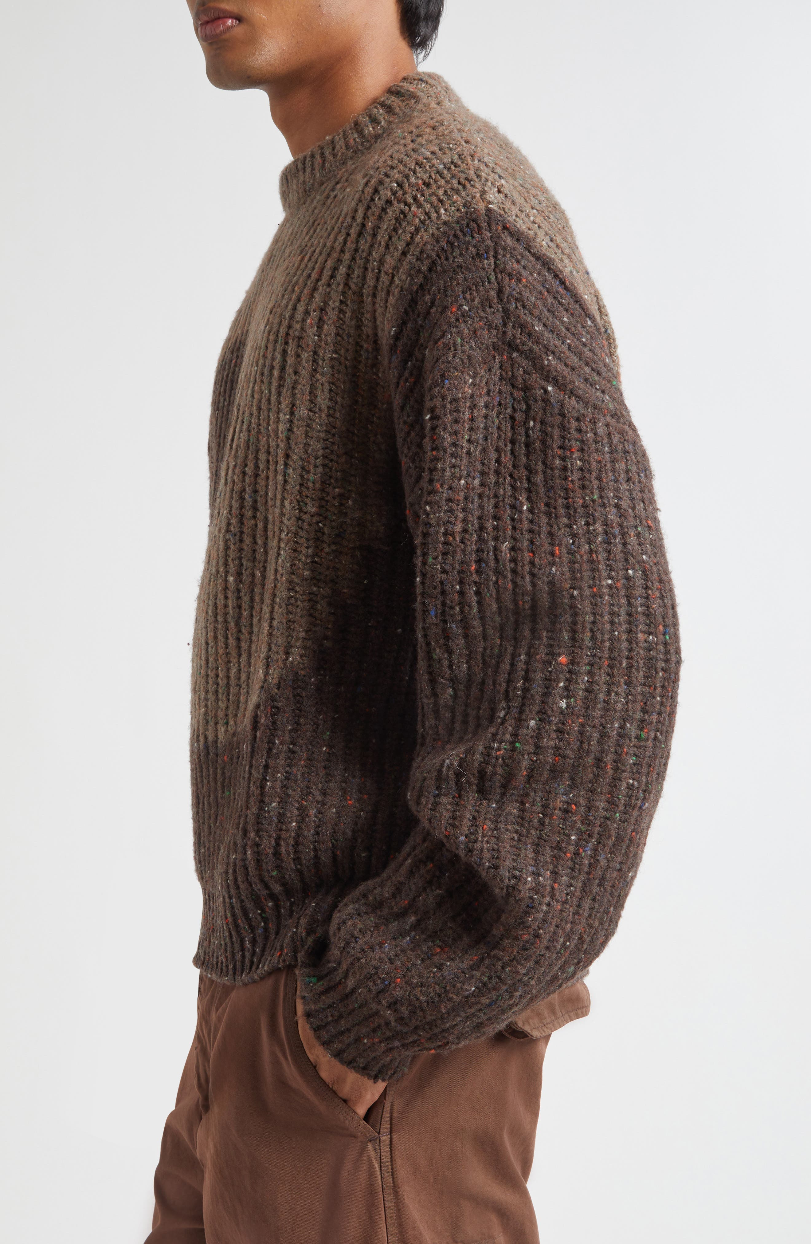 ERL Gender Inclusive Swirl Wool Blend Sweater in Brown at Nordstrom - 4