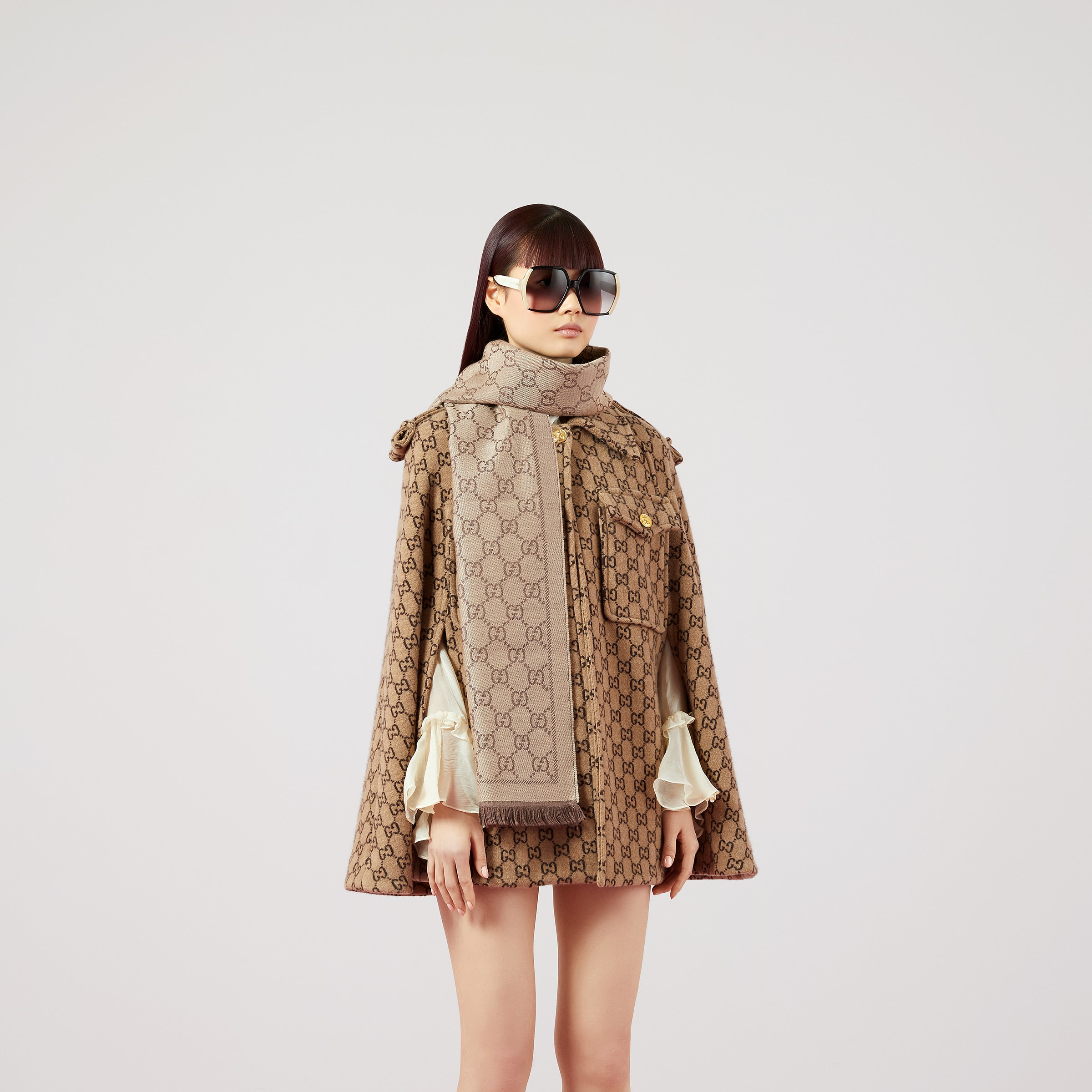 GG jacquard knitted scarf - 3