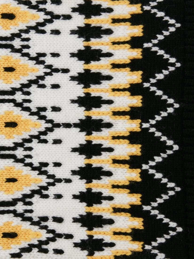Fair Isle Asymmetric Patch Scarf in Sun/black - 4