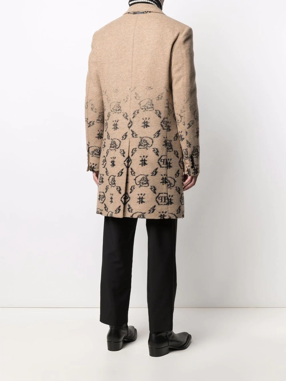 monogram jacquard coat - 4