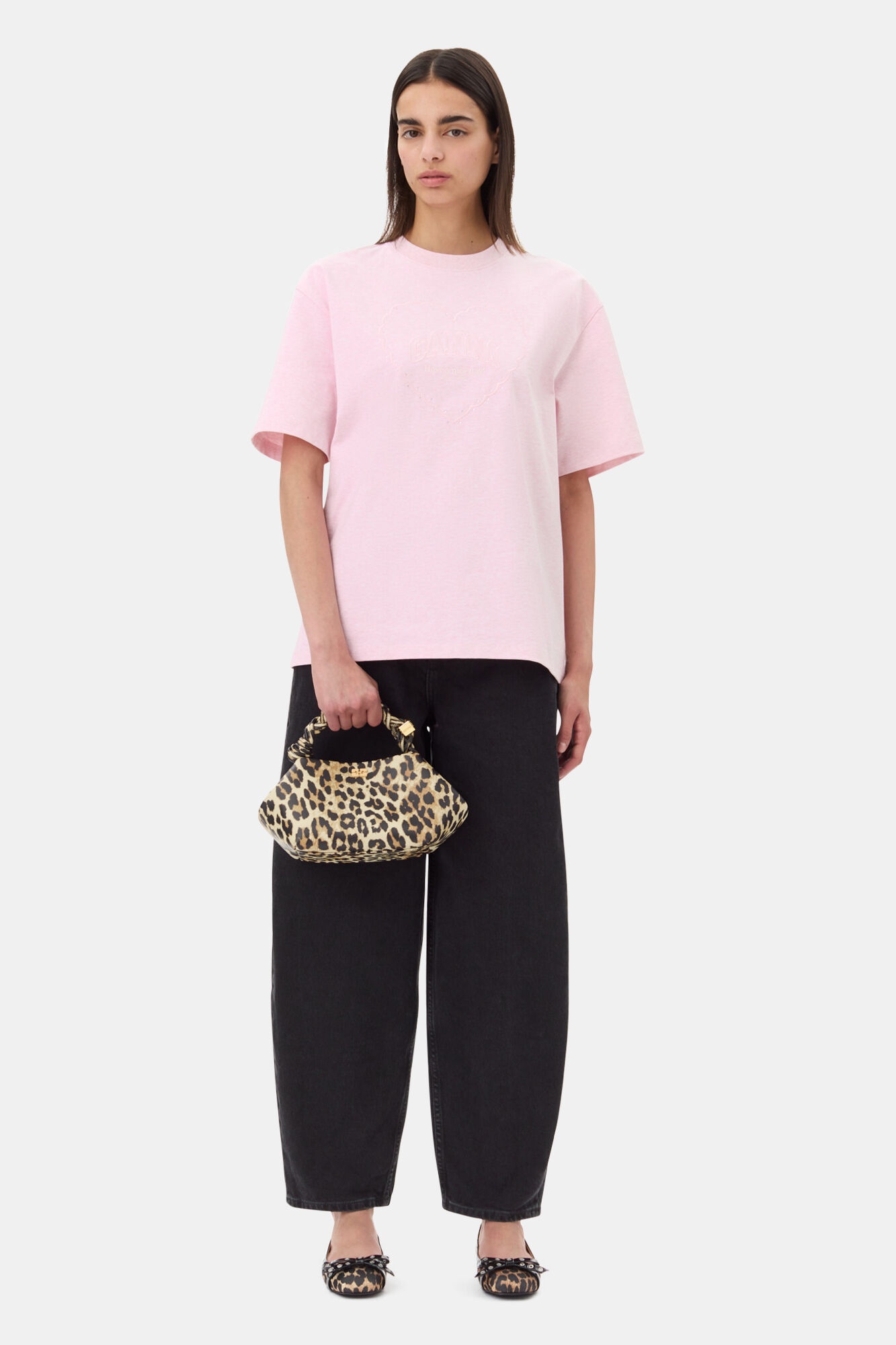 PINK HEAVY COTTON DROP SHOULDER HEART T-SHIRT - 3