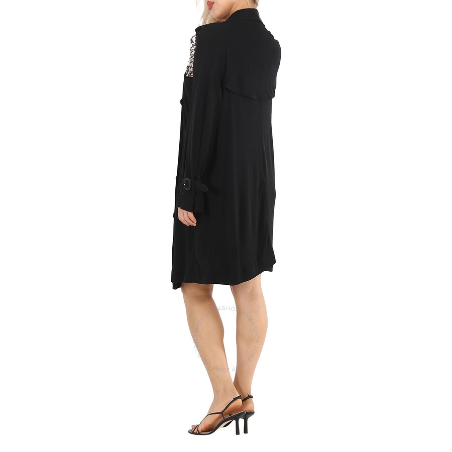 Burberry Black Deconstructed Crepe Trench Coat Dress - 6