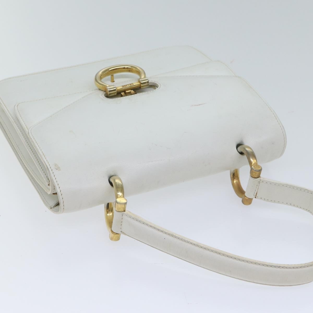CELINE Hand Bag Leather White - 6
