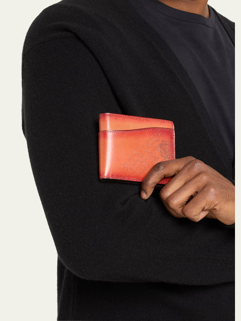 Berluti Men's Makore Slim Scritto Leather Bifold Wallet outlook