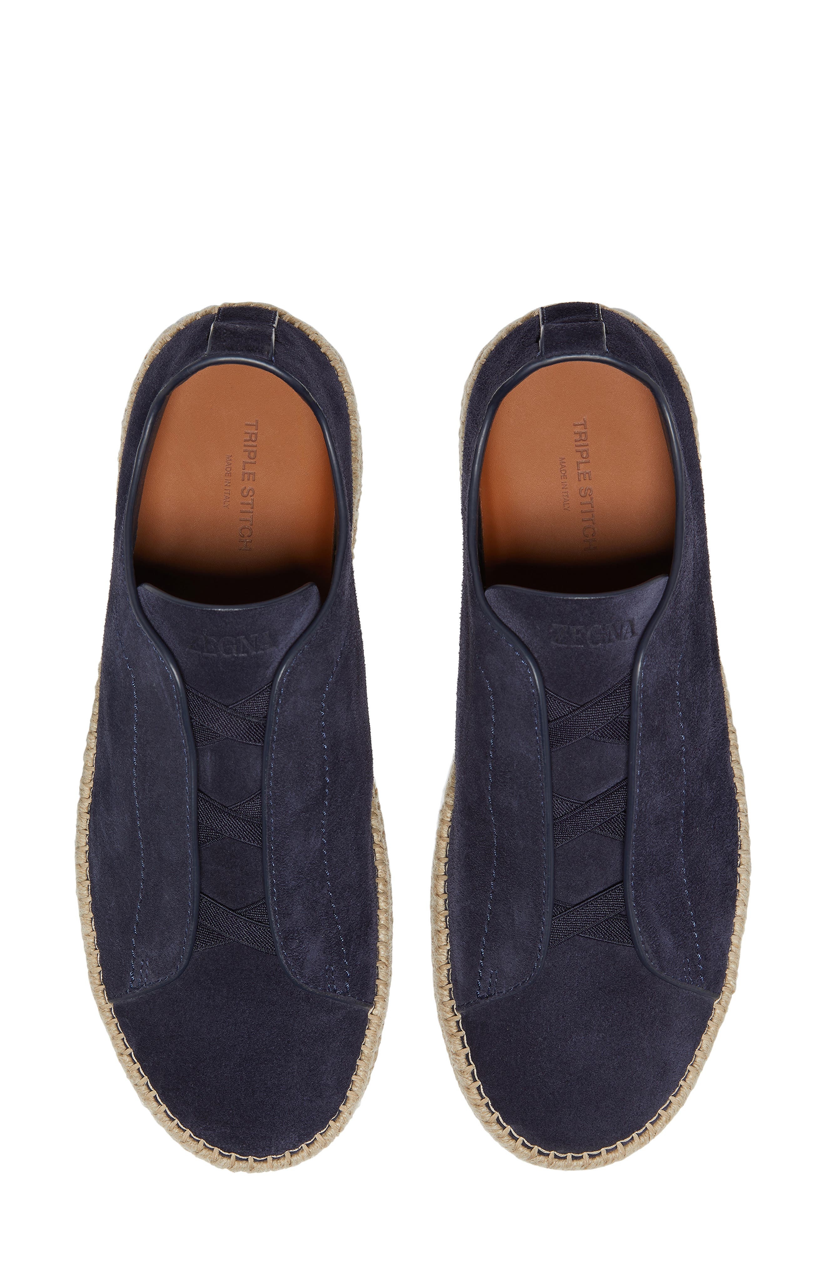 ZEGNA Triple Stitch™ Espadrille Slip-On Sneaker in Navy at Nordstrom - 4