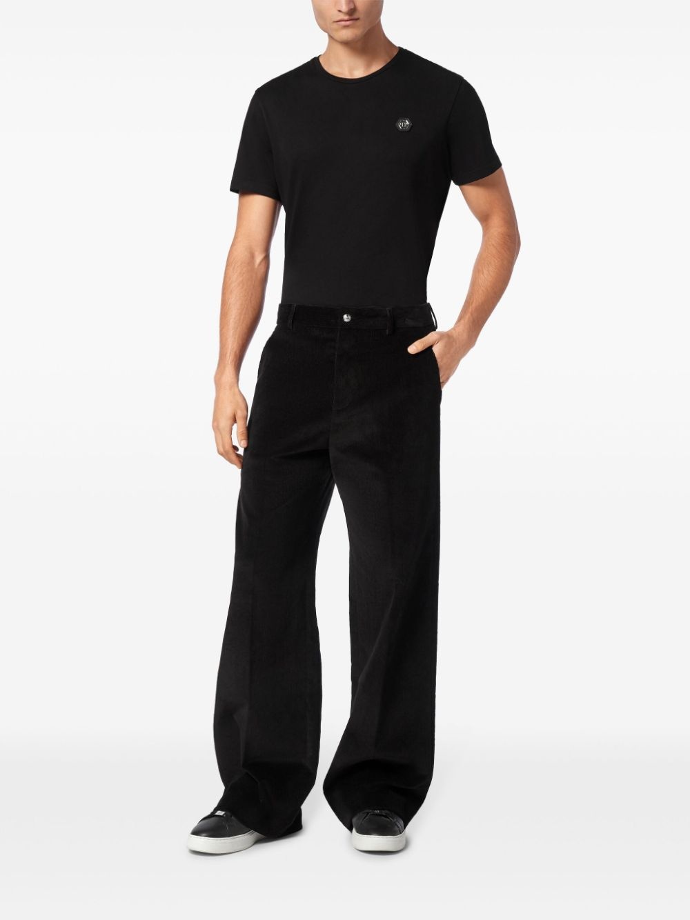wide-leg velvet trousers - 2
