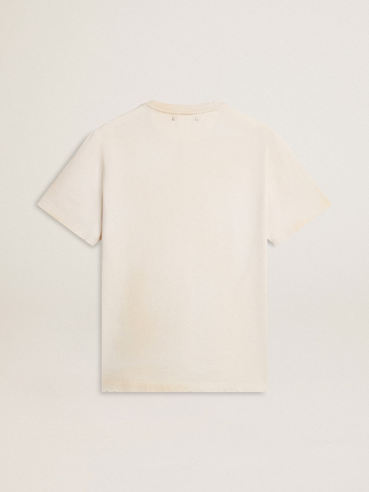 Men's vintage-look white T-shirt with front print - 2