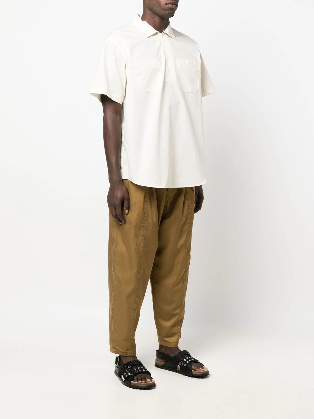 half-zip cotton-blend shirt - 3