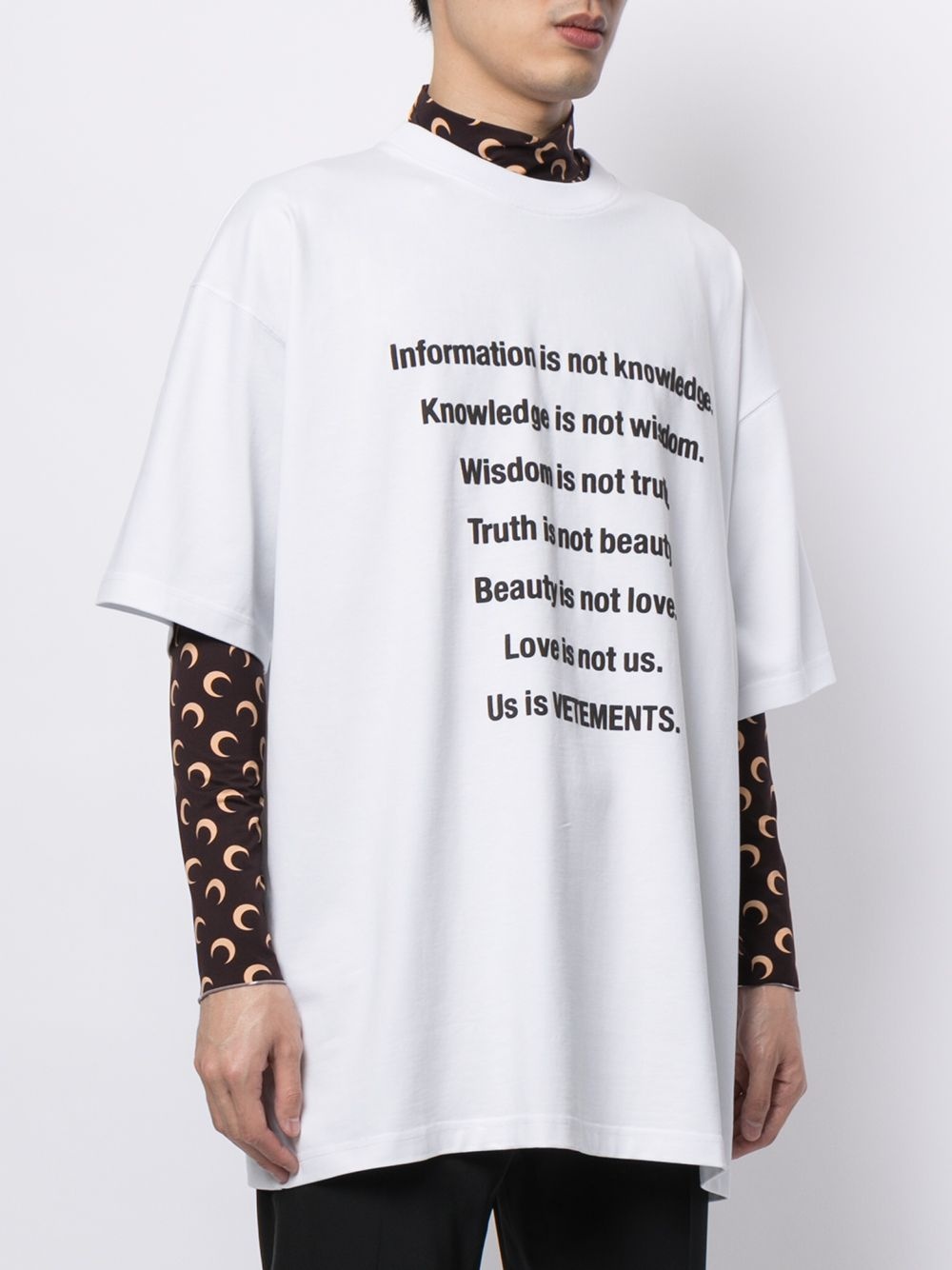 Information slogan-print T-shirt - 3