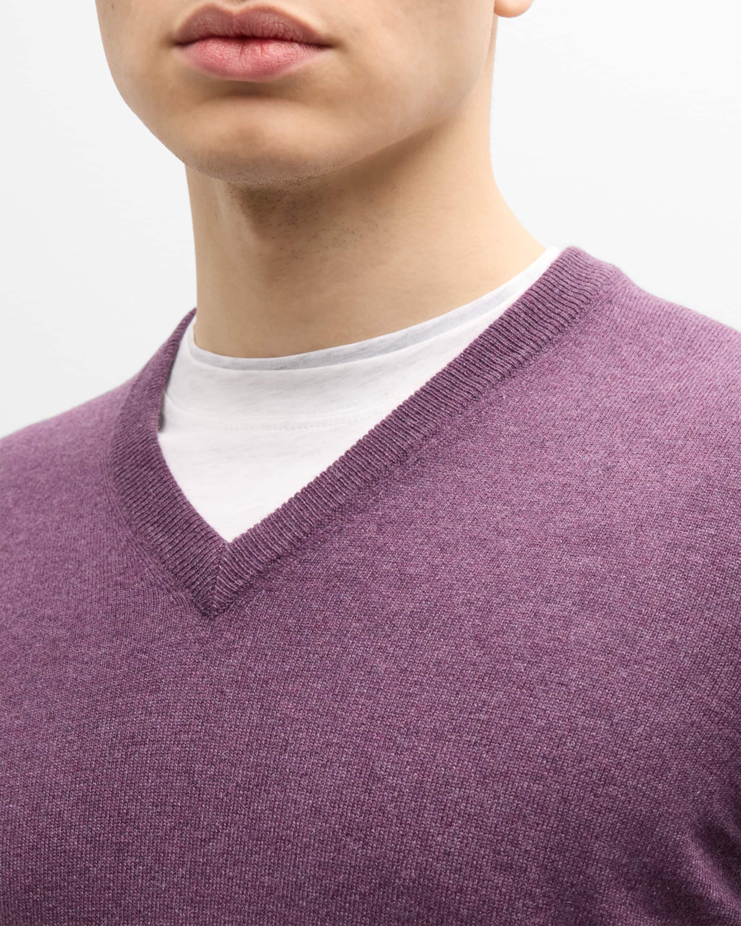 Men's Cashmere V-Neck Sweater - 6