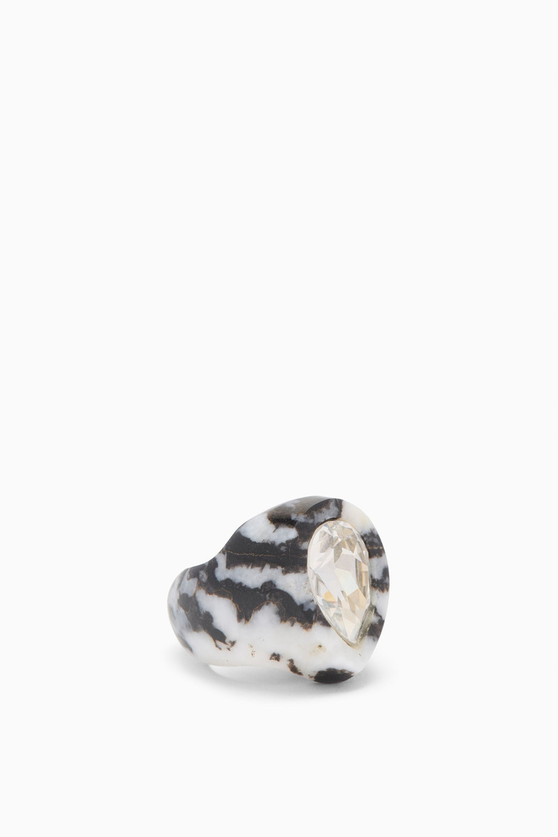 Crystal Pear Signet Ring 3